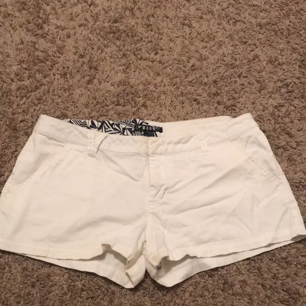 White volcom shorts size 9